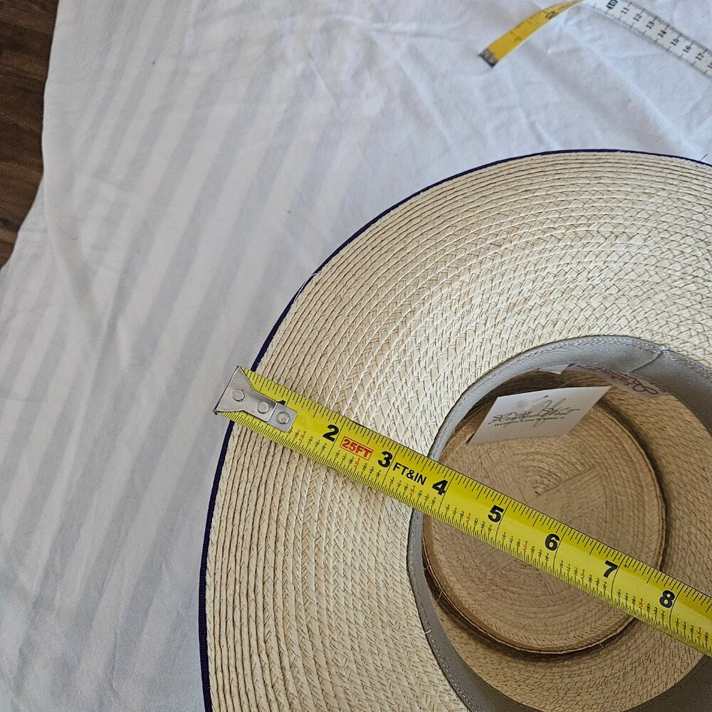 Sun Body Reata Hat 6 7/8 (55) Woven Straw Purple Ribbon - Picture 7 of 9